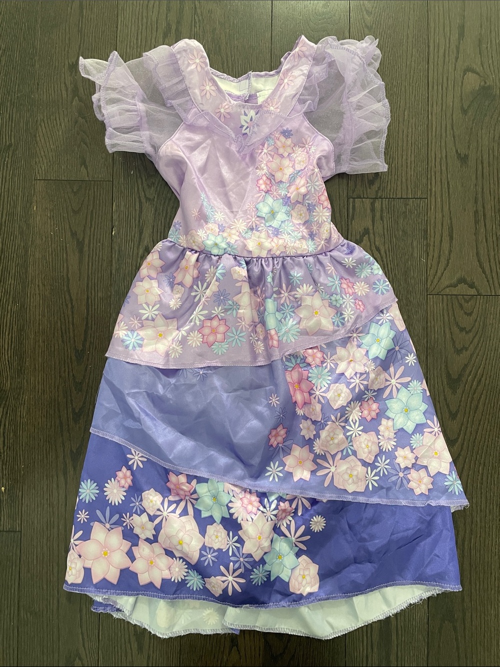 4-6yrs ENCANTO - Isabella’s Disney Purple Floral Layered Fairy Costume Dress